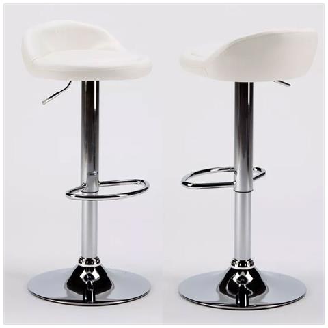 Set 2 Sgabelli Da Bar Regolabili - Rivestimento In Velluto Beige, Schienale Intrecciato, Base Oro, Girevoli - Foto 3