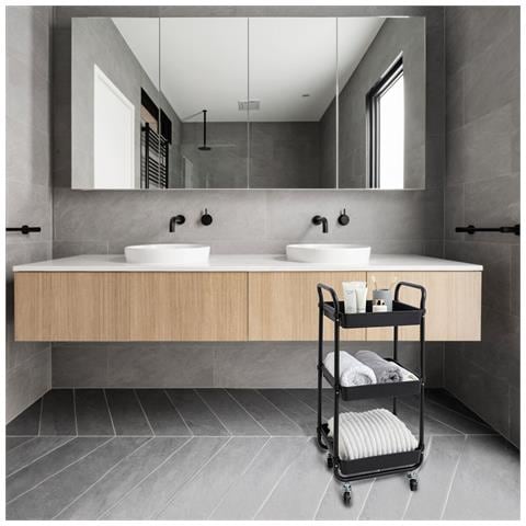 Carrello Per Verdure Apolo Nero Metallo 34,5 X 29,5 X 77 Cm - Foto 2