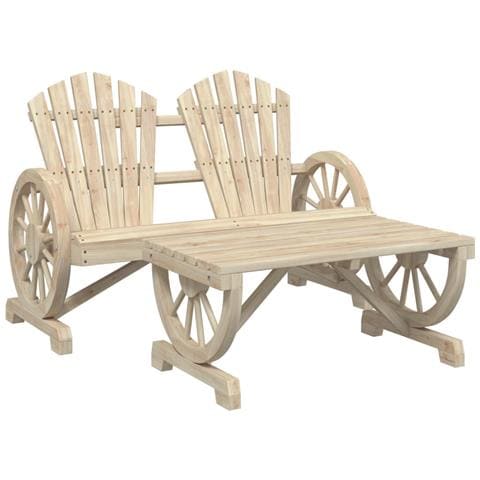 Set Salotto Da Giardino 2 Pz In Legno Massello Di Abete - Foto 2