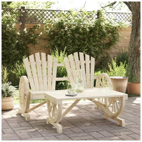 Set Salotto Da Giardino 2 Pz In Legno Massello Di Abete - Foto 1