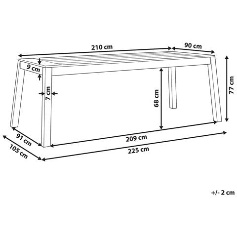 Tavolo Da Giardino Legno Chiaro 210 X 90 Cm Livorno - Foto 2