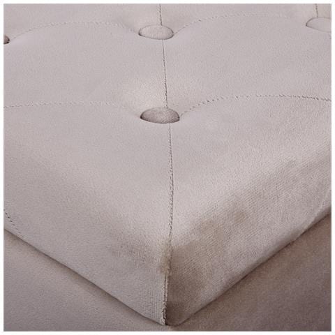 Pouf Contenitore Loretto Velluto Beige - Foto 2