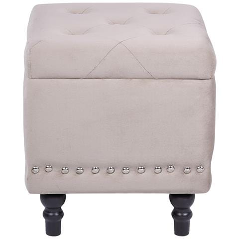 Pouf Contenitore Loretto Velluto Beige - Foto 8