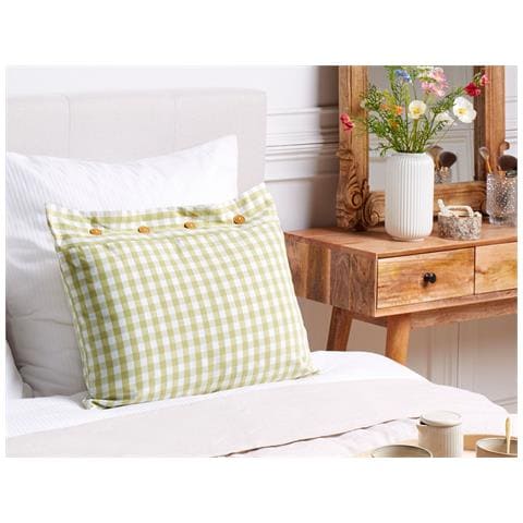 Cuscino Decorativo Talya 40 X 60 Cm Trama Gingham Verde Oliva - Foto 1