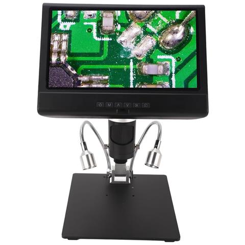 Microscopio Digitale, Ad209, Ingrandimento Display 4x, Lampada Led, Nero - Foto 2