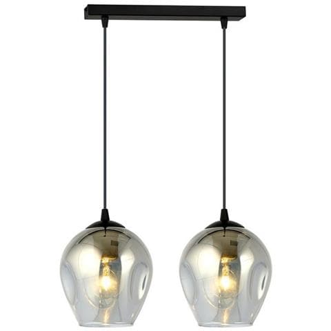 Lampada A Sospensione Istar - Nero, Grigio - Acciaio Verniciato A Polvere, Vetro - 40x100x14 Cm - Foto 1