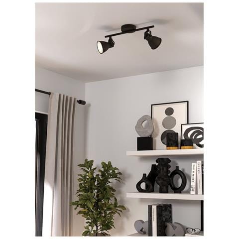 Spot Moderno Seras 2 In Acciaio Nero 2 Luci Gu10 3w Ip20 - Foto 4
