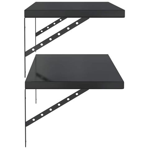 Mensole A Muro 2 Pz 100x40 Cm Nero In Acciaio Inossidabile - Foto 2