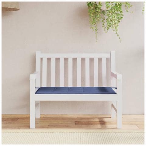 Cuscino Panca Da Giardino Blu Marino 100x50x3 Cm Tessuto Oxford - Foto 1