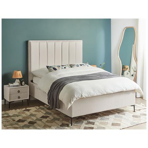 Set Da Camera Da Letto Bouclé Sezanne 140 X 200 Cm Bianco Sporco - Foto 1