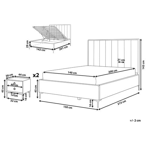Set Da Camera Da Letto Bouclé Sezanne 140 X 200 Cm Bianco Sporco - Foto 7