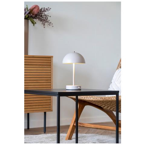 Lampada Da Tavolo Holt - Beige - Metallo - 15x15x25 Cm - Foto 2