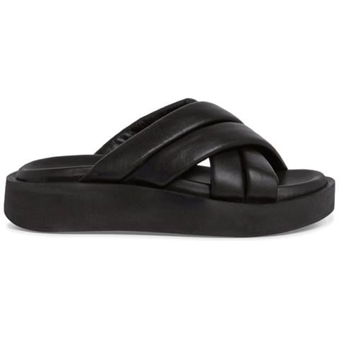 Black Casual Open Slippers Ciabatte Pelle Scarpe Donna Nero Eu 36, 5-27207-42 001 - Foto 2