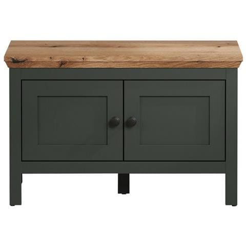 Panca Con Portaoggetti Stanton - Verde - Mdf - 77x48x39 Cm - Foto 1
