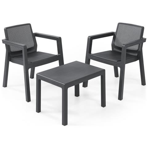 Set Mobili Da Balcone Emily Grafite - Foto 1