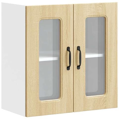 Pensile Da Cucina Con Porta In Vetro Kalmar Rovere Sonoma - Foto 2