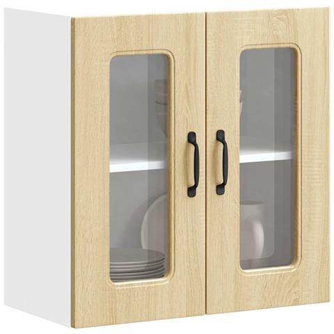 Pensile Da Cucina Con Porta In Vetro Kalmar Rovere Sonoma - Foto 1