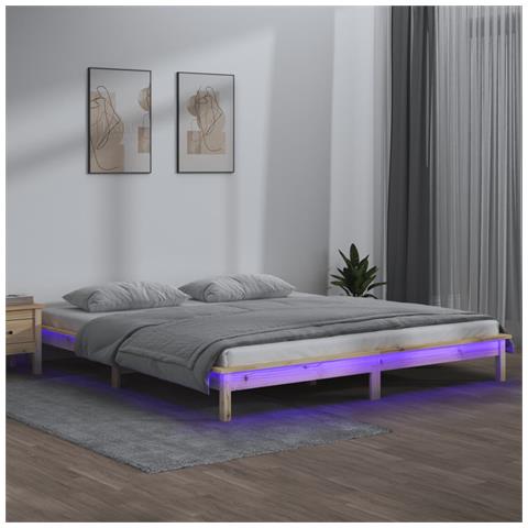 Lusso Casadino -  Giroletto Con Led 150x200 Cm King Size In Legno Massello - Foto 8