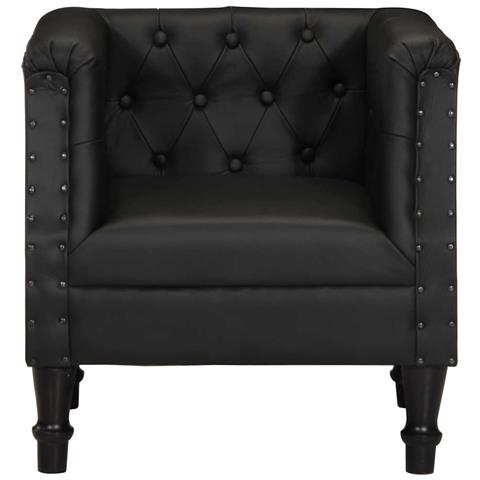 Poltrona Nera In Vera Pelle - Foto 1