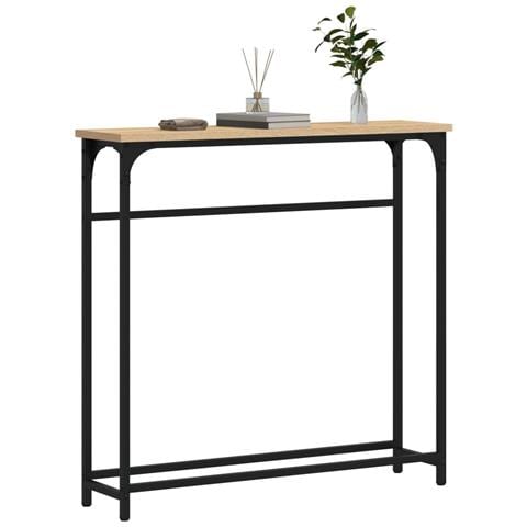 Tavolo Consolle Rovere Sonoma 75x19,5x75 Cm Legno Agglomerato - Foto 2