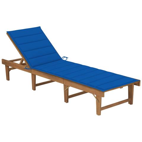 Lusso Casadino -  Lettino Prendisole Pieghevole Con Cuscino In Massello Di Acacia - Foto 2