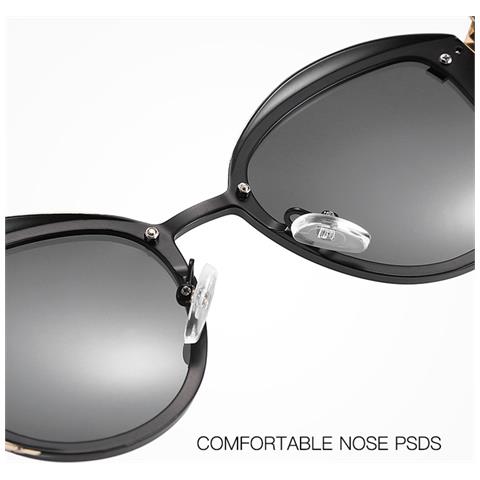 Eleganti Occhiali Da Sole A Specchio Con Montatura Dorata Black - Foto 4