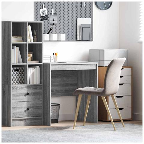 Scrivania Grigia Grigio sonoma Truciolare 70 x 50 x 76 cm - Foto 2