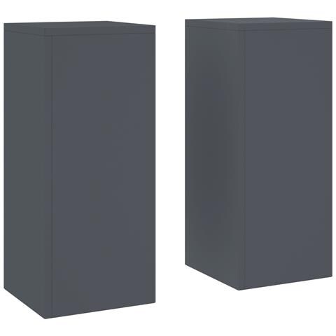 Supporti per Piante da Esterno Pillar 2 pcs Antracite 24x24x55 cm Acciaio - Foto 1