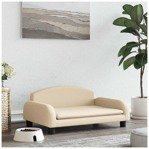 Lettino per Cani Crema 70x45x30 cm in Tessuto - Foto 2