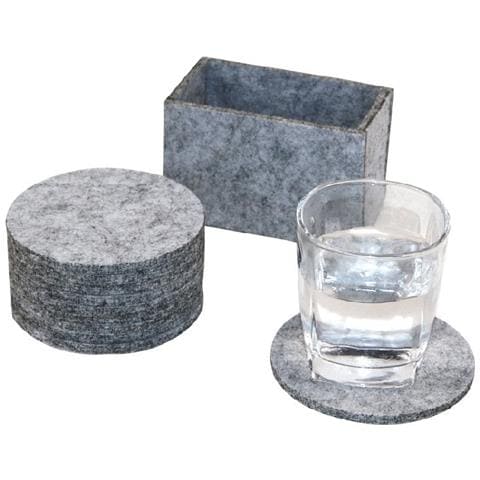 Set Di 8 Sottobicchieri Rotondi In Feltro Antigraffio E Termoisolanti Lightgrey - Foto 2