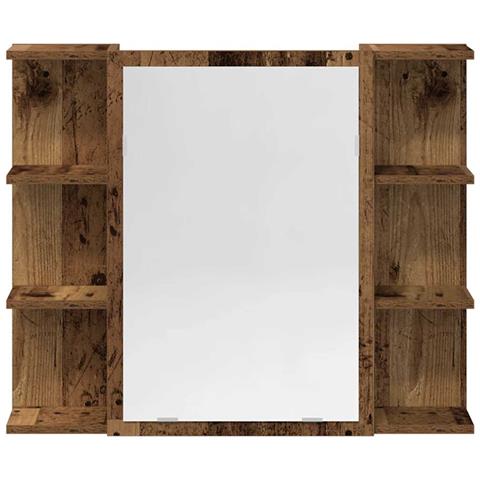 Set Mobili da Bagno 4 pz Legno Antico in Legno Multistrato - Foto 9