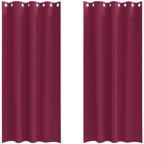 Tende con tende 2 pcs Rosso Vino Poliestere - Foto 1