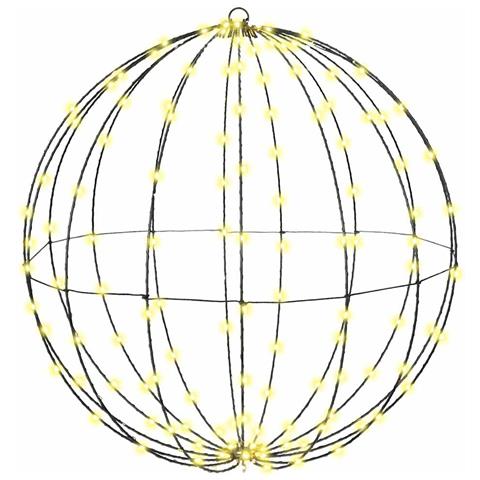 Palla con 384 LED 2 pcs Bianco caldo 60 cm Metallo - Foto 2