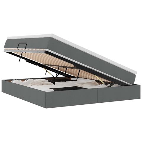 Letto con contenitore e materasso Grigio scuro 180 x 200 cm - Foto 1