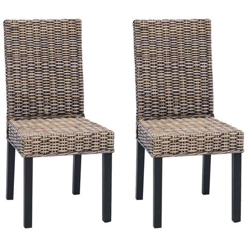 Sedia da pranzo 2 pcs Nero Lavato 45 x 54 x 93 cm - Foto 1
