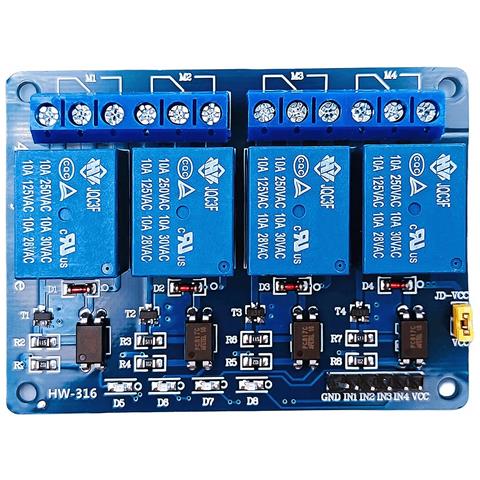Modulo Relè 4 Canali 5v Per Arduino - Isolamento Ottico, Spdt | Dimensioni 72x50x19 Mm, 10a | Automazione E Robotica - Foto 2