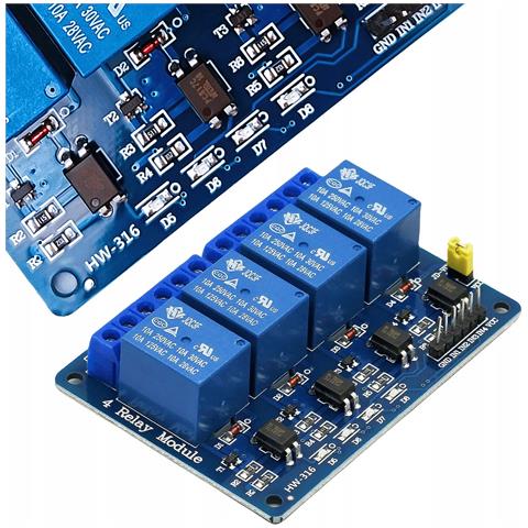 Modulo Relè 4 Canali 5v Per Arduino - Isolamento Ottico, Spdt | Dimensioni 72x50x19 Mm, 10a | Automazione E Robotica - Foto 1