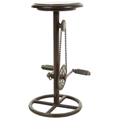 Sgabello In Metallo Nero E Legno 40x40x73h - Foto 2