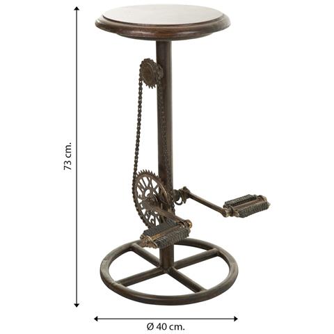 Sgabello In Metallo Nero E Legno 40x40x73h - Foto 5