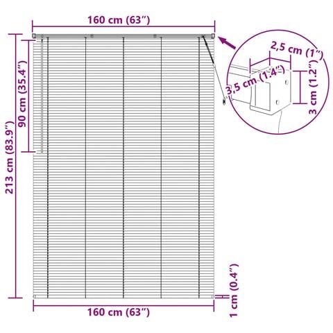 Tenda Veneziana Regolabile Grigio Argento 213 x 160 cm PVC - Foto 9
