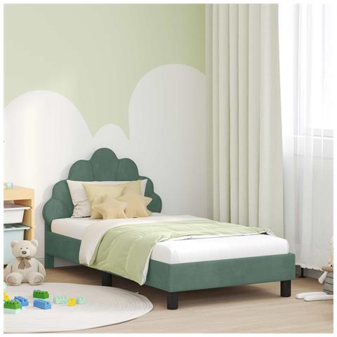 Struttura letto bambini con testata Verde Mare 80 x 160 cm - Foto 2