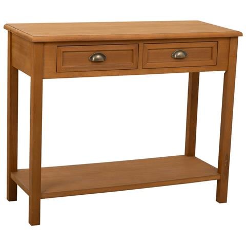 Mobile Da Ingresso In Legno Con 2 Cassetti E 1 Ripiano Marrone 100x40x78 - Foto 1