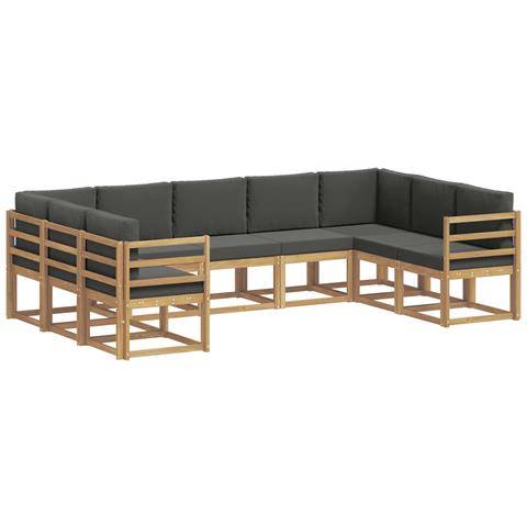 Set di divani da esterno con cuscino 9 pcs Bianco e Antracite - Foto 1