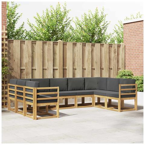 Set di divani da esterno con cuscino 9 pcs Bianco e Antracite - Foto 2