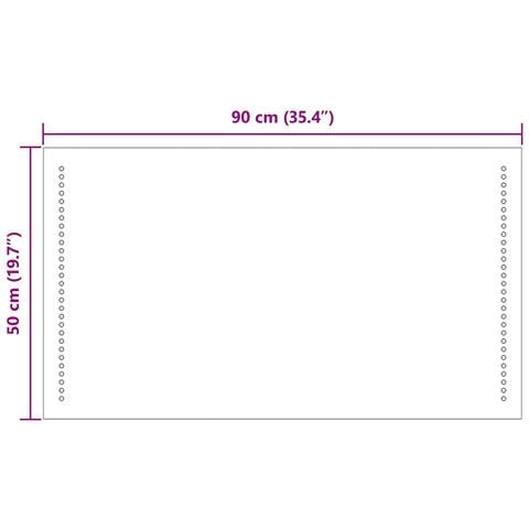 Specchio da bagno LED Trasparente 50 x 90 cm vetro temperato - Foto 9