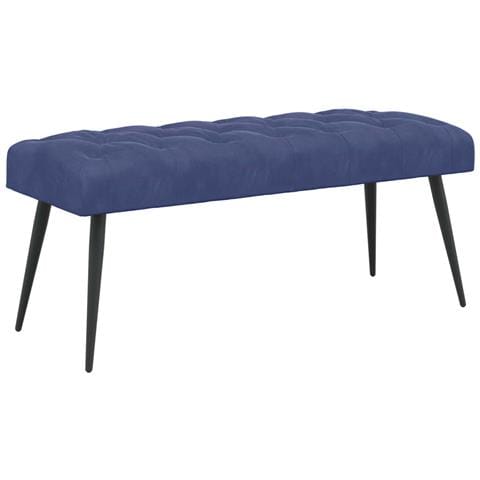 Panchina con bottoni imbottiti Blu Polizia 110 x 40 x 46 cm - Foto 1