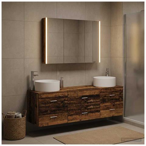 Set di mobili per il bagno 4 pcs Legno antico - Foto 2