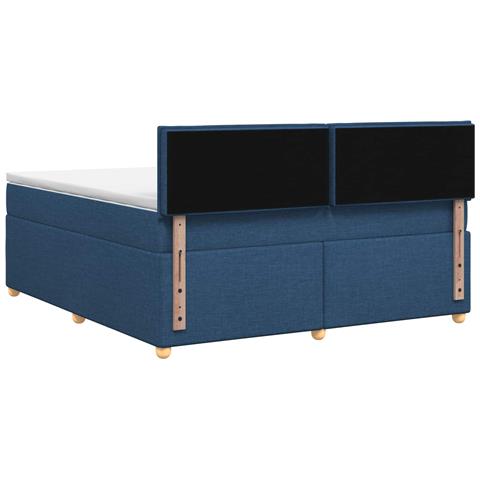Letto box spring con materasso Blu 140 x 200 cm Tessuto - Foto 9