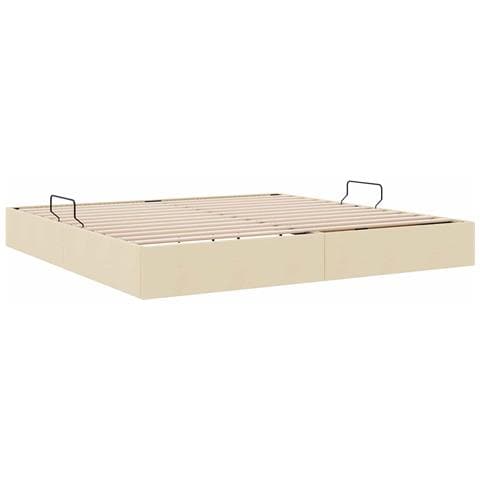 Letto ottomano con archiviazione Crema 200 x 200 cm Tessuto - Foto 10