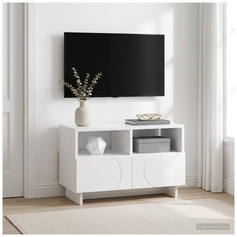 Supporto TV 60 x 34.5 x 40 cm Bianco Lucido - Foto 2